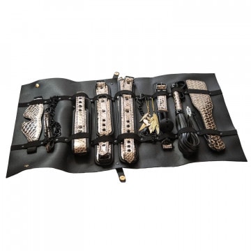 adult noveties, bondage items in roll up organizer