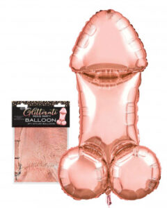 Glitterati Penis Party Balloon - Rose Gold